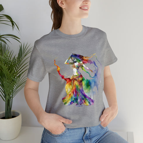 Rainbow Belly Dancer in Motion - Short Sleeve Tee